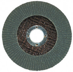 Garryson - 36 Grit, 5" Disc Diam, 7/8" Center Hole, Type 29 Zirconia Alumina Flap Disc - 12,000 Max RPM, Fiberglass Backing, Arbor Attaching System, Coated - Exact Tooling