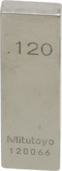 Mitutoyo - 0.12" Rectangular Steel Gage Block - Accuracy Grade 0, Includes Certificate of Inspection - Exact Tooling