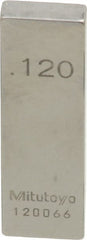 Mitutoyo - 0.12" Rectangular Steel Gage Block - Accuracy Grade 0, Includes Certificate of Inspection - Exact Tooling