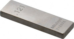Mitutoyo - 0.121" Rectangular Steel Gage Block - Accuracy Grade 0, Includes Certificate of Inspection - Exact Tooling