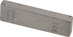 Mitutoyo - 0.146" Rectangular Steel Gage Block - Accuracy Grade 0, Includes Certificate of Inspection - Exact Tooling