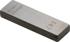Mitutoyo - 0.147" Rectangular Steel Gage Block - Accuracy Grade 0, Includes Certificate of Inspection - Exact Tooling