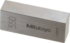 Mitutoyo - 0.55" Rectangular Steel Gage Block - Accuracy Grade 0, Includes Certificate of Inspection - Exact Tooling