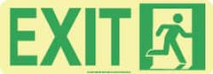 NMC - Exit, Polyester Exit Sign - 13" Wide x 4-1/2" High, Glow-in-the-Dark - Exact Tooling