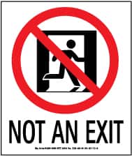NMC - Not an Exit, Polyester Exit Sign - 5-1/2" Wide x 6-1/2" High, Glow-in-the-Dark - Exact Tooling