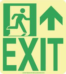 NMC - Exit, Polyester Exit Sign - 8" Wide x 9" High, Glow-in-the-Dark - Exact Tooling
