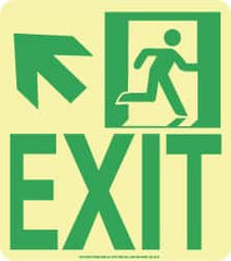 NMC - Exit, Polyester Exit Sign - 8" Wide x 9" High, Glow-in-the-Dark - Exact Tooling