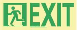 NMC - Exit, Plastic Exit Sign - 13" Wide x 4-1/2" High, Glow-in-the-Dark - Exact Tooling