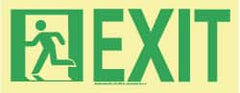 NMC - Exit, Plastic Exit Sign - 13" Wide x 4-1/2" High, Glow-in-the-Dark - Exact Tooling