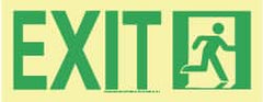 NMC - Exit, Plastic Exit Sign - 13" Wide x 4-1/2" High, Glow-in-the-Dark - Exact Tooling