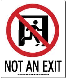 NMC - Not an Exit, Plastic Exit Sign - 5-1/2" Wide x 6-1/2" High, Glow-in-the-Dark - Exact Tooling