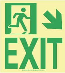 NMC - Exit, Plastic Exit Sign - 8" Wide x 9" High, Glow-in-the-Dark - Exact Tooling