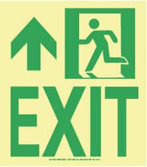 NMC - Exit, Plastic Exit Sign - 8" Wide x 9" High, Glow-in-the-Dark - Exact Tooling