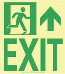 NMC - Exit, Plastic Exit Sign - 8" Wide x 9" High, Glow-in-the-Dark - Exact Tooling