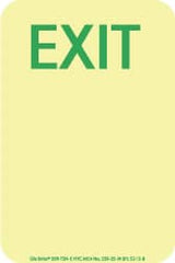 NMC - Exit, Polyester Exit Sign - 4" Wide x 6" High, Glow-in-the-Dark - Exact Tooling