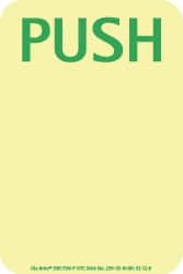 NMC - Push, Polyester Exit Sign - 4" Wide x 6" High, Glow-in-the-Dark - Exact Tooling