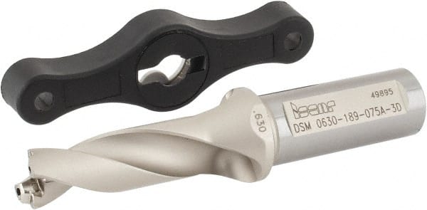 Iscar - 0.63 to 0.665" Diam, 3xD, 1.89" Max Depth, 3/4" Shank Diam, 4.57" OAL, Replaceable Tip Drill - IDK, IDM, IDN, IDP Insert, 16 Seat Size, DSM Toolholder, Series ChamDrillJet - Exact Tooling