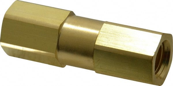 Parker - 1/4" Brass Check Valve - Inline, FNPT x FNPT, 3,000 WOG - Exact Tooling