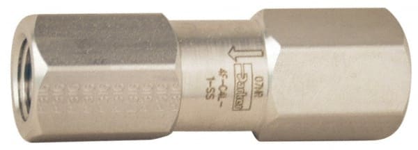 Parker - 1/8" Stainless Steel Check Valve - Inline, FNPT x FNPT, 6,000 WOG - Exact Tooling