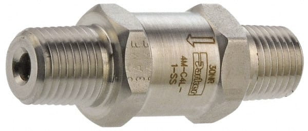 Parker - 3/4" Stainless Steel Check Valve - Inline, MNPT x MNPT, 6,000 WOG - Exact Tooling