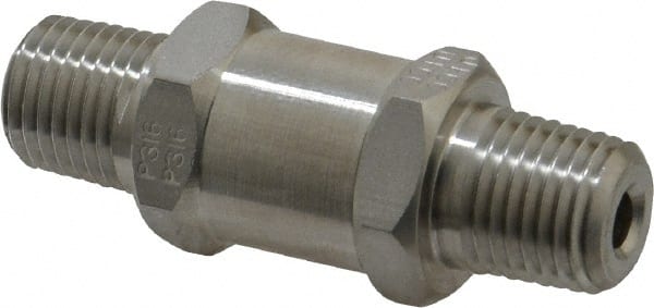Parker - 1/4" Stainless Steel Check Valve - Inline, MNPT x MNPT, 6,000 WOG - Exact Tooling