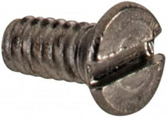 Value Collection - M1.6x0.35 Metric Coarse, 4mm OAL Slotted Drive Machine Screw - Flat Head, Grade 18-8 & A2 Stainless Steel, Uncoated, Without Washer - Exact Tooling
