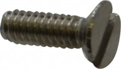 Value Collection - M2x0.40 Metric Coarse, 6mm OAL Slotted Drive Machine Screw - Flat Head, Grade 18-8 & A2 Stainless Steel, Uncoated, Without Washer - Exact Tooling