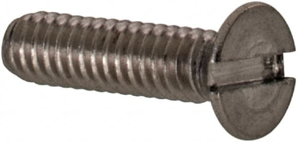 Value Collection - M2x0.40 Metric Coarse, 8mm OAL Slotted Drive Machine Screw - Flat Head, Grade 18-8 & A2 Stainless Steel, Uncoated, Without Washer - Exact Tooling