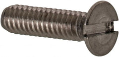 Value Collection - M2x0.40 Metric Coarse, 8mm OAL Slotted Drive Machine Screw - Flat Head, Grade 18-8 & A2 Stainless Steel, Uncoated, Without Washer - Exact Tooling
