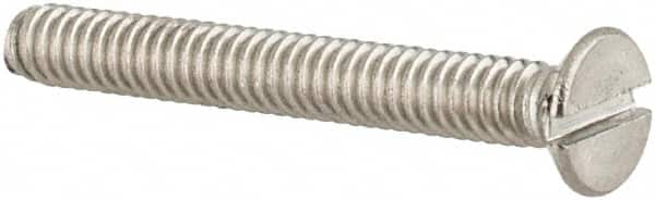 Value Collection - M2x0.40 Metric Coarse, 16mm OAL Slotted Drive Machine Screw - Flat Head, Grade 18-8 & A2 Stainless Steel, Uncoated, Without Washer - Exact Tooling