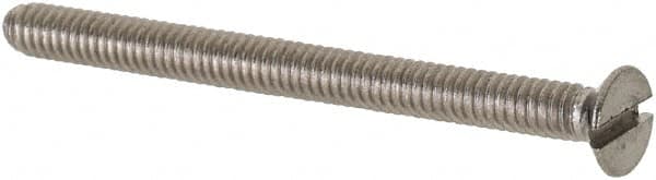 Value Collection - M2x0.40 Metric Coarse, 25mm OAL Slotted Drive Machine Screw - Flat Head, Grade 18-8 & A2 Stainless Steel, Uncoated, Without Washer - Exact Tooling