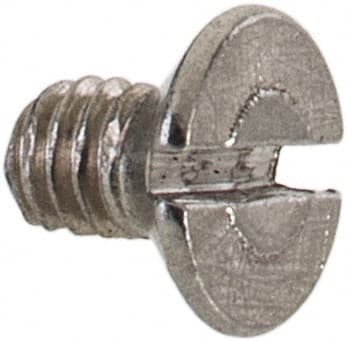 Value Collection - M2.5x0.45 Metric Coarse, 4mm OAL Slotted Drive Machine Screw - Flat Head, Grade 18-8 & A2 Stainless Steel, Uncoated, Without Washer - Exact Tooling
