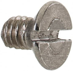 Value Collection - M2.5x0.45 Metric Coarse, 4mm OAL Slotted Drive Machine Screw - Flat Head, Grade 18-8 & A2 Stainless Steel, Uncoated, Without Washer - Exact Tooling