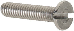 Value Collection - M2.5x0.45 Metric Coarse, 12mm OAL Slotted Drive Machine Screw - Flat Head, Grade 18-8 & A2 Stainless Steel, Uncoated, Without Washer - Exact Tooling