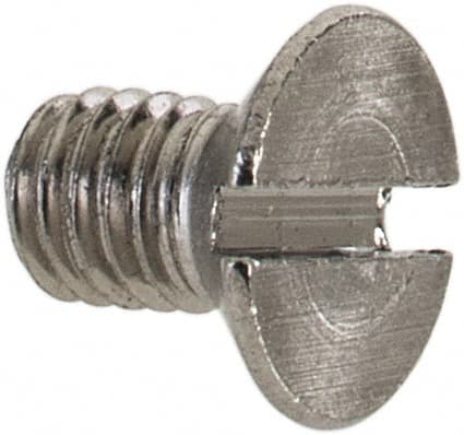 Value Collection - M3x0.50 Metric Coarse, 5mm OAL Slotted Drive Machine Screw - Flat Head, Grade 18-8 & A2 Stainless Steel, Uncoated, Without Washer - Exact Tooling