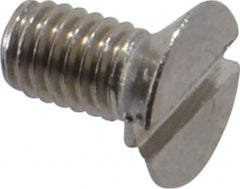 Value Collection - M3x0.50 Metric Coarse, 6mm OAL Slotted Drive Machine Screw - Flat Head, Grade 18-8 & A2 Stainless Steel, Uncoated, Without Washer - Exact Tooling