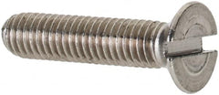 Value Collection - M3x0.50 Metric Coarse, 14mm OAL Slotted Drive Machine Screw - Flat Head, Grade 18-8 & A2 Stainless Steel, Uncoated, Without Washer - Exact Tooling