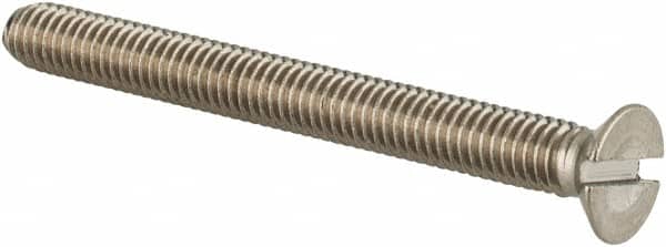 Value Collection - M3x0.50 Metric Coarse, 30mm OAL Slotted Drive Machine Screw - Flat Head, Grade 18-8 & A2 Stainless Steel, Uncoated, Without Washer - Exact Tooling