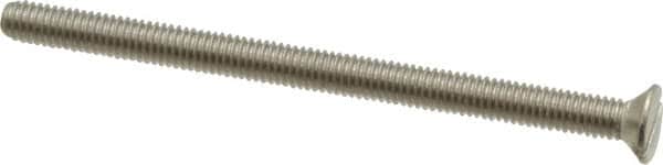Value Collection - M3x0.50 Metric Coarse, 45mm OAL Slotted Drive Machine Screw - Flat Head, Grade 18-8 & A2 Stainless Steel, Uncoated, Without Washer - Exact Tooling