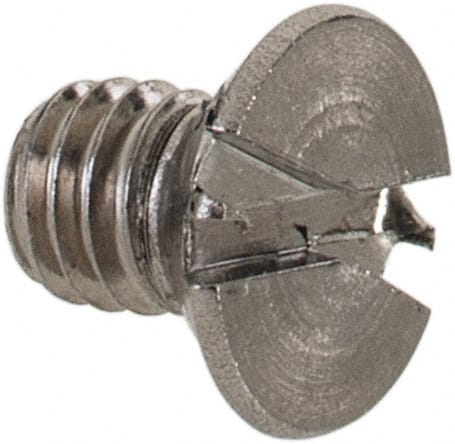 Value Collection - M3.5x0.60 Metric Coarse, 5mm OAL Slotted Drive Machine Screw - Flat Head, Grade 18-8 & A2 Stainless Steel, Uncoated, Without Washer - Exact Tooling