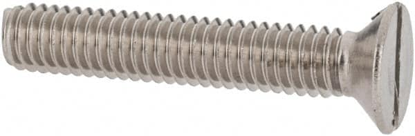 Value Collection - M3.5x0.60 Metric Coarse, 20mm OAL Slotted Drive Machine Screw - Flat Head, Grade 18-8 & A2 Stainless Steel, Uncoated, Without Washer - Exact Tooling