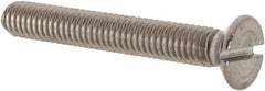 Value Collection - M3.5x0.60 Metric Coarse, 25mm OAL Slotted Drive Machine Screw - Flat Head, Grade 18-8 & A2 Stainless Steel, Uncoated, Without Washer - Exact Tooling