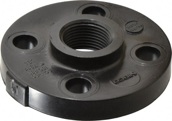 NIBCO - 1" Pipe, 4-1/2" OD, Polypropylene Threaded Pipe Flange - Schedule 80, Black - Exact Tooling