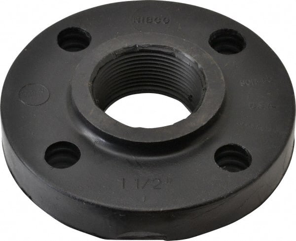 NIBCO - 1-1/2" Pipe, 5" OD, Polypropylene Threaded Pipe Flange - Schedule 80, Black - Exact Tooling
