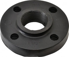 NIBCO - 1-1/2" Pipe, 5" OD, Polypropylene Threaded Pipe Flange - Schedule 80, Black - Exact Tooling