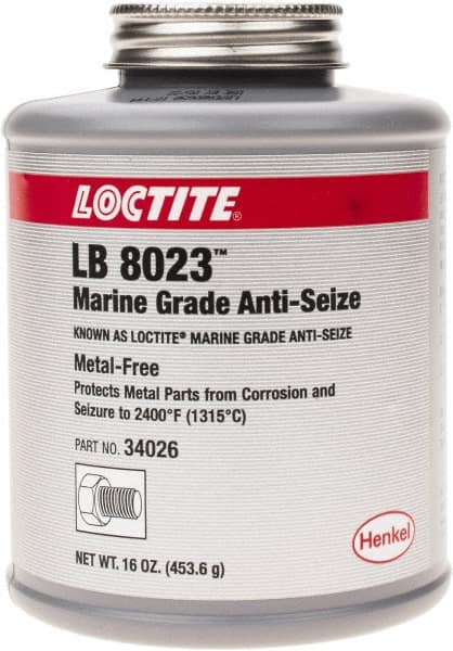 Loctite - 16 oz Brush Top Anti-Seize Anti-Seize Lubricant - Calcium Sulfonate, 2,400°F - Exact Tooling