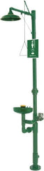 Haws - 1-1/4" Inlet, 20 GPM shower Flow, Drench shower, Eye & Face Wash Station - Bowl, Triangular Pull Rod & Push Flag Activated, PVC Pipe, Plastic Shower Head, 3.7 GPM Bowl Flow, Corrosion Resistant, Top or Mid Supply - Exact Tooling
