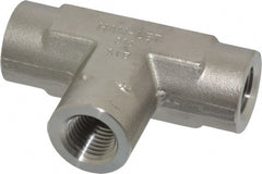 Ham-Let - 1/4" Grade 316 Stainless Steel Pipe Tee - FNPT x FNPT x FNPT End Connections, 6,200 psi - Exact Tooling