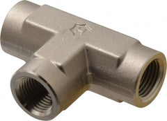 Ham-Let - 1/2" Grade 316 Stainless Steel Pipe Tee - FNPT x FNPT x FNPT End Connections, 4,600 psi - Exact Tooling