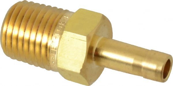Ham-Let - 1/4" OD, Brass Adapter - Tube Stub x MNPT Ends - Exact Tooling